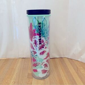 Starbucks Tropical Hawaiian Floral Coffee Cup Travel Tumbler 16oz Gorgeous